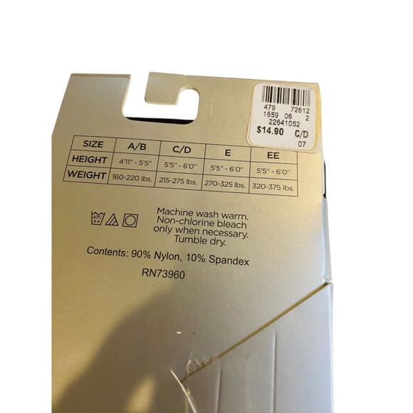 Avenue Body New Tights Plus Size C/D Dark Gray Charcoal - Picture 6 of 7